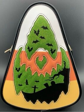 Love Pain & Stitches Pumpkin Kult Candy Corn Crossbody Bag NWT Strap Missing